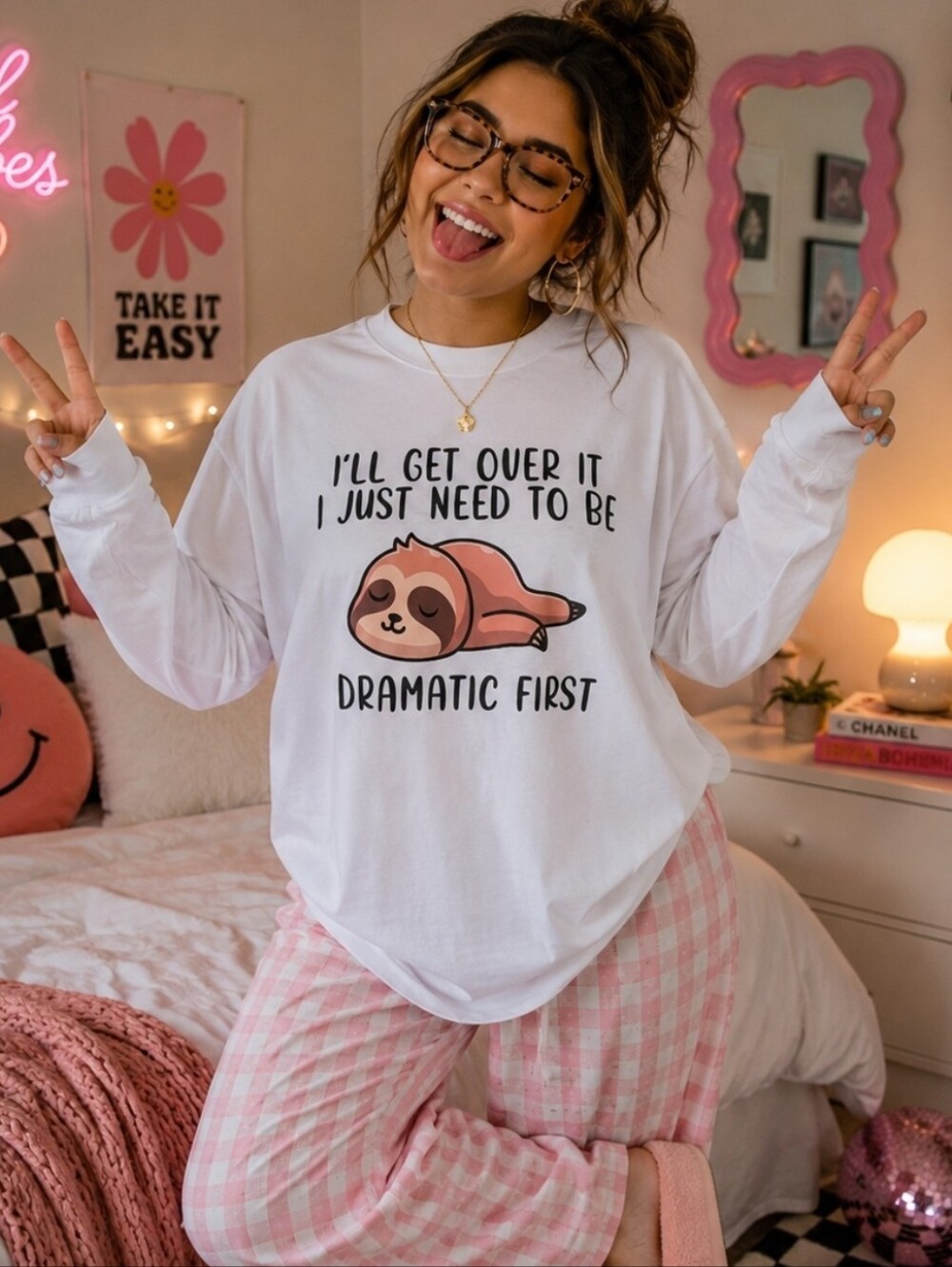 "I'll get over I just need to be dramatic first" long sleeve t-shirt